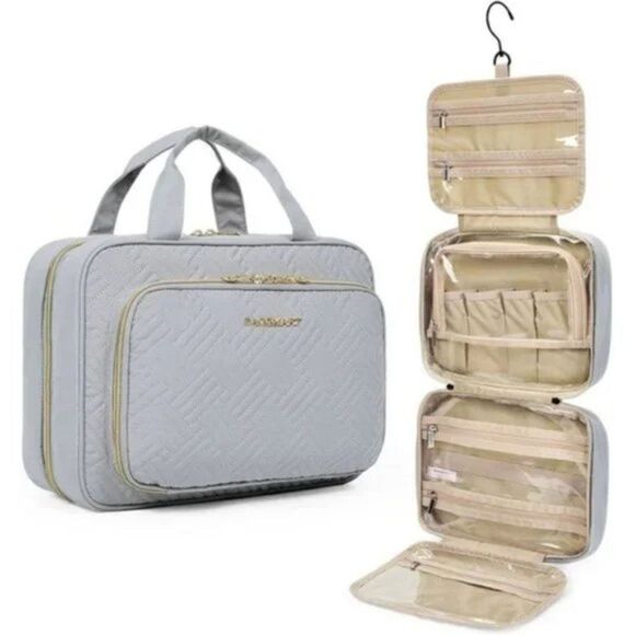 NEW TOILETRY Bag Hanging Travel Makeup Organizer, Grey - Picture 1 of 7